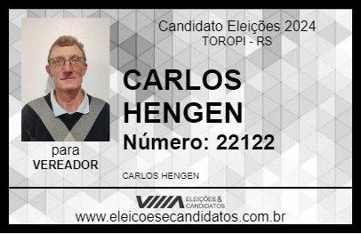 Candidato CARLOS HENGEN 2024 - TOROPI - Eleições