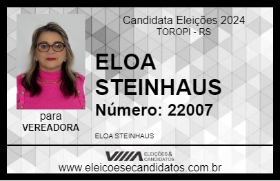 Candidato ELOA STEINHAUS 2024 - TOROPI - Eleições