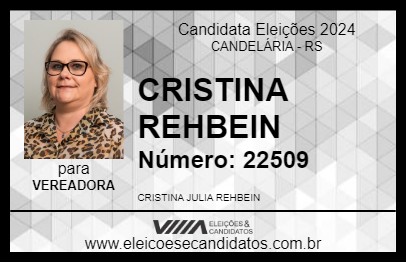 Candidato CRISTINA REHBEIN 2024 - CANDELÁRIA - Eleições