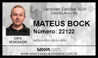 Candidato MATEUS BOCK 2024 - CANDELÁRIA - Eleições