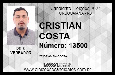 Candidato CRISTIAN COSTA 2024 - URUGUAIANA - Eleições