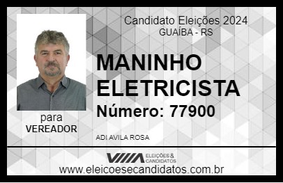 Candidato MANINHO ELETRICISTA 2024 - GUAÍBA - Eleições