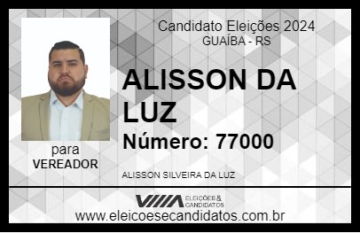 Candidato ALISSON DA LUZ 2024 - GUAÍBA - Eleições