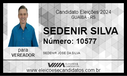 Candidato SEDENIR SILVA 2024 - GUAÍBA - Eleições