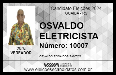 Candidato OSVALDO ELETRICISTA 2024 - GUAÍBA - Eleições