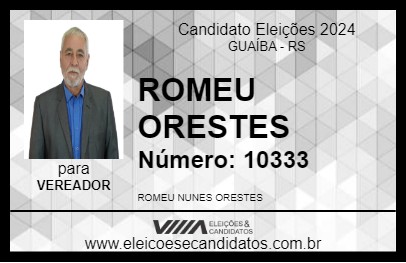 Candidato ROMEU ORESTES 2024 - GUAÍBA - Eleições