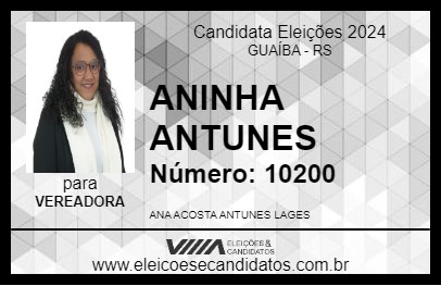 Candidato ANINHA ANTUNES 2024 - GUAÍBA - Eleições