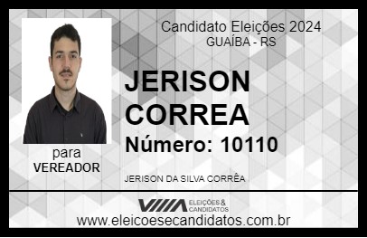 Candidato JERISON CORREA 2024 - GUAÍBA - Eleições