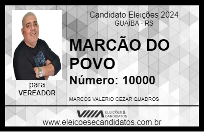 Candidato MARCÃO DO POVO 2024 - GUAÍBA - Eleições