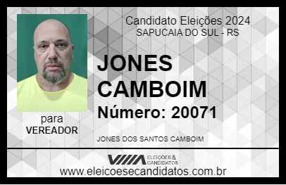 Candidato JONES CAMBOIM 2024 - SAPUCAIA DO SUL - Eleições