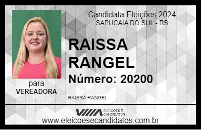 Candidato RAISSA RANGEL 2024 - SAPUCAIA DO SUL - Eleições