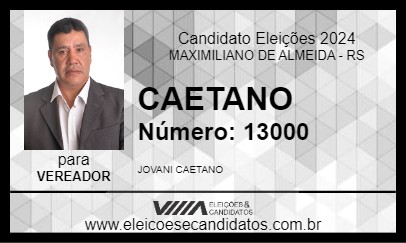 Candidato CAETANO 2024 - MAXIMILIANO DE ALMEIDA - Eleições