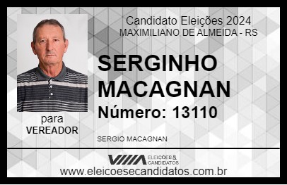 Candidato SERGINHO MACAGNAN 2024 - MAXIMILIANO DE ALMEIDA - Eleições