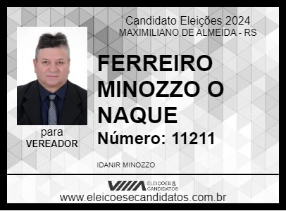 Candidato FERREIRO MINOZZO  O NAQUE 2024 - MAXIMILIANO DE ALMEIDA - Eleições