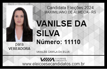 Candidato VANILSE DA SILVA 2024 - MAXIMILIANO DE ALMEIDA - Eleições