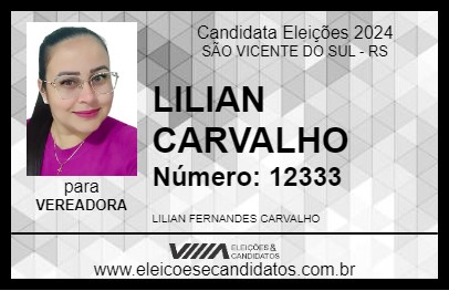 Candidato LILIAN CARVALHO 2024 - SÃO VICENTE DO SUL - Eleições