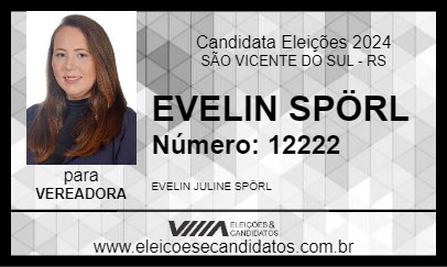 Candidato EVELIN SPÖRL 2024 - SÃO VICENTE DO SUL - Eleições