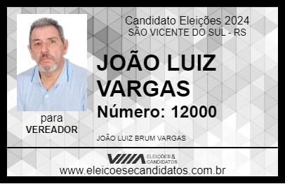 Candidato JOÃO LUIZ VARGAS 2024 - SÃO VICENTE DO SUL - Eleições