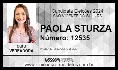 Candidato PAOLA STURZA 2024 - SÃO VICENTE DO SUL - Eleições