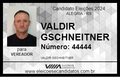 Candidato VALDIR GSCHNEITNER 2024 - ALEGRIA - Eleições