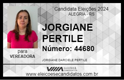 Candidato JORGIANE PERTILE 2024 - ALEGRIA - Eleições