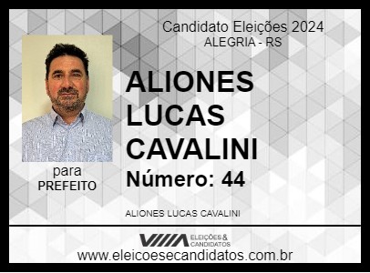 Candidato ALIONES LUCAS CAVALINI 2024 - ALEGRIA - Eleições