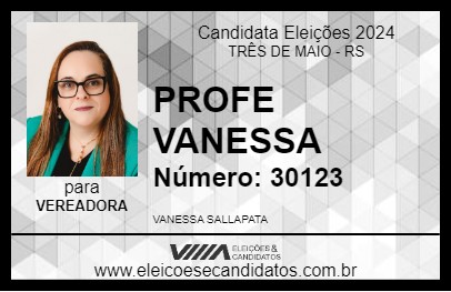 Candidato PROFE VANESSA 2024 - TRÊS DE MAIO - Eleições