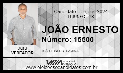 Candidato JOÃO ERNESTO 2024 - TRIUNFO - Eleições