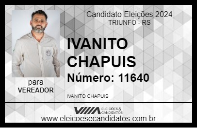 Candidato IVANITO CHAPUIS 2024 - TRIUNFO - Eleições