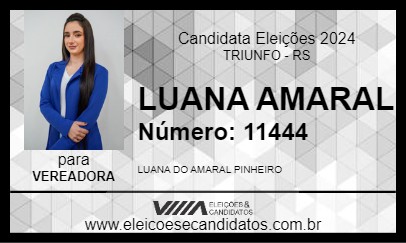 Candidato LUANA AMARAL 2024 - TRIUNFO - Eleições