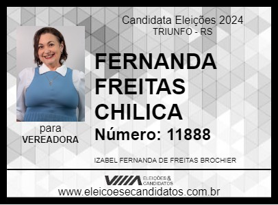 Candidato FERNANDA FREITAS CHILICA 2024 - TRIUNFO - Eleições