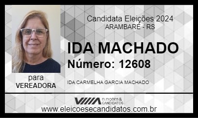 Candidato IDA MACHADO 2024 - ARAMBARÉ - Eleições