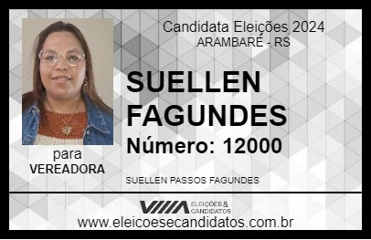 Candidato SUELLEN FAGUNDES 2024 - ARAMBARÉ - Eleições