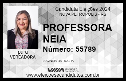 Candidato PROFESSORA NEIA 2024 - NOVA PETRÓPOLIS - Eleições