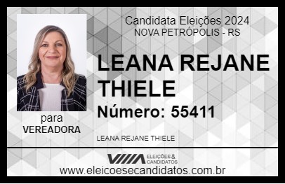 Candidato LEANA REJANE THIELE 2024 - NOVA PETRÓPOLIS - Eleições