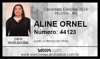 Candidato ALINE ORNEL 2024 - PELOTAS - Eleições