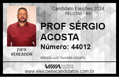 Candidato PROF SÉRGIO ACOSTA 2024 - PELOTAS - Eleições