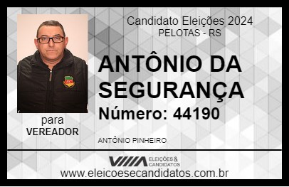 Candidato ANTÔNIO DA SEGURANÇA 2024 - PELOTAS - Eleições