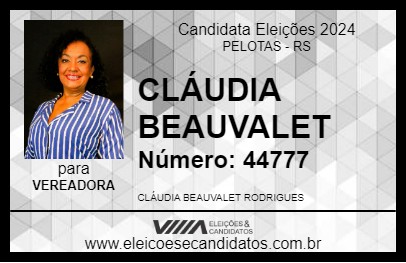 Candidato CLÁUDIA BEAUVALET 2024 - PELOTAS - Eleições