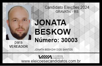 Candidato JONATA BESKOW 2024 - GRAVATAÍ - Eleições