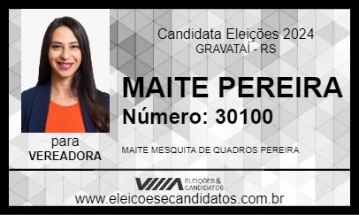 Candidato MAITE PEREIRA 2024 - GRAVATAÍ - Eleições