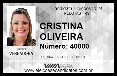 Candidato CRISTINA OLIVEIRA 2024 - PELOTAS - Eleições