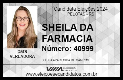 Candidato SHEILA DA FARMACIA 2024 - PELOTAS - Eleições