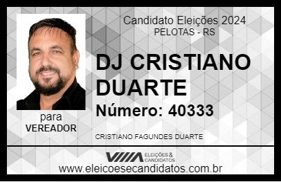 Candidato DJ CRISTIANO DUARTE 2024 - PELOTAS - Eleições