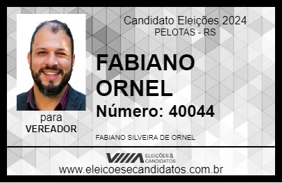 Candidato FABIANO ORNEL 2024 - PELOTAS - Eleições