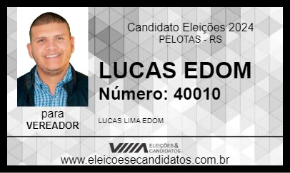 Candidato LUCAS EDOM 2024 - PELOTAS - Eleições