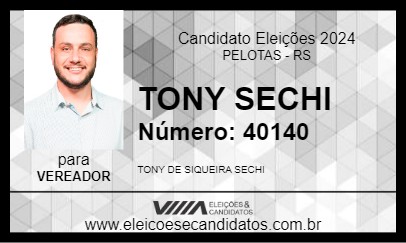 Candidato TONY SECHI 2024 - PELOTAS - Eleições