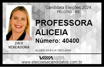 Candidato PROFESSORA ALICEIA 2024 - PELOTAS - Eleições