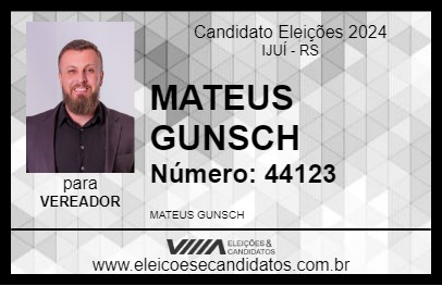 Candidato MATEUS GUNSCH 2024 - IJUÍ - Eleições