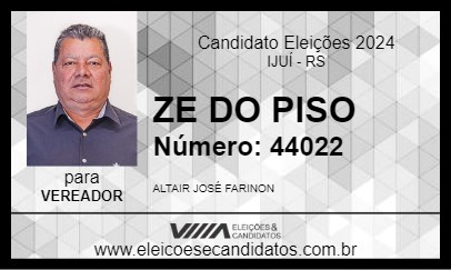 Candidato ZE DO PISO 2024 - IJUÍ - Eleições